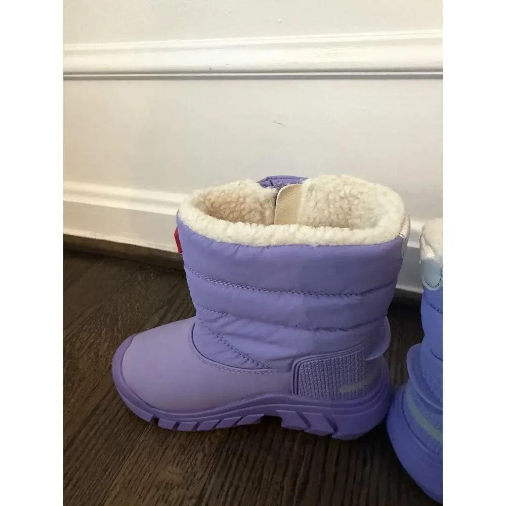 Hunter Kids Insulated Waterproof Sherpa Lined Snow Boots Purple Girls 10c NEW